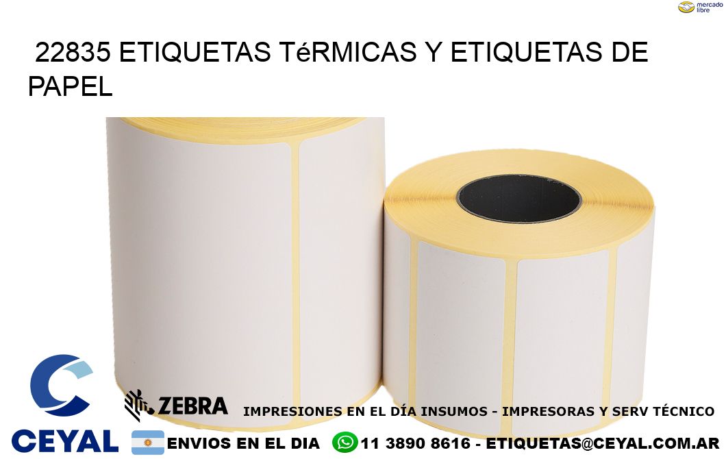 22835 etiquetas térmicas y etiquetas de papel