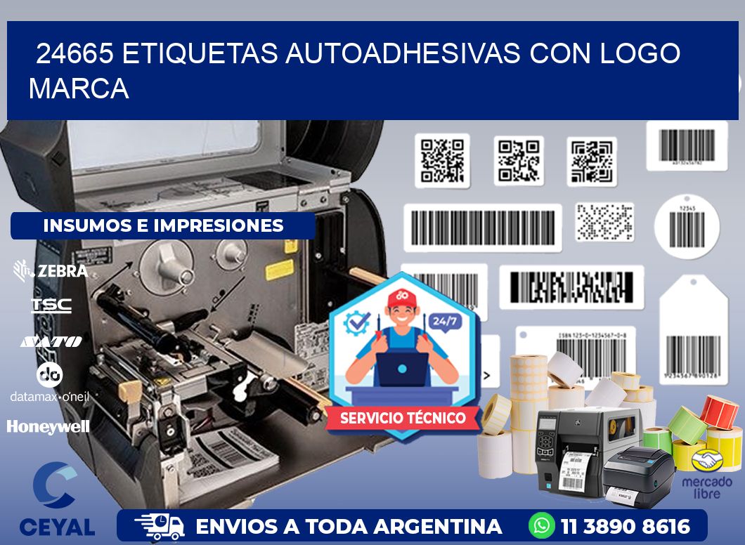 24665 etiquetas autoadhesivas con logo marca