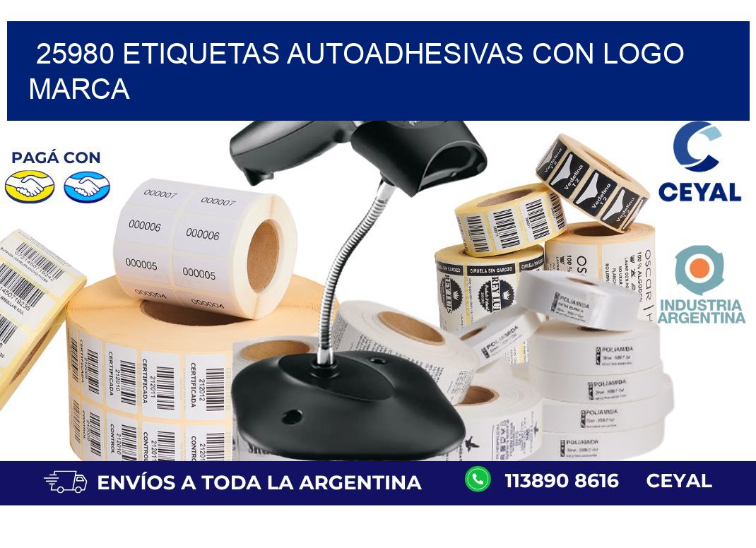 25980 etiquetas autoadhesivas con logo marca