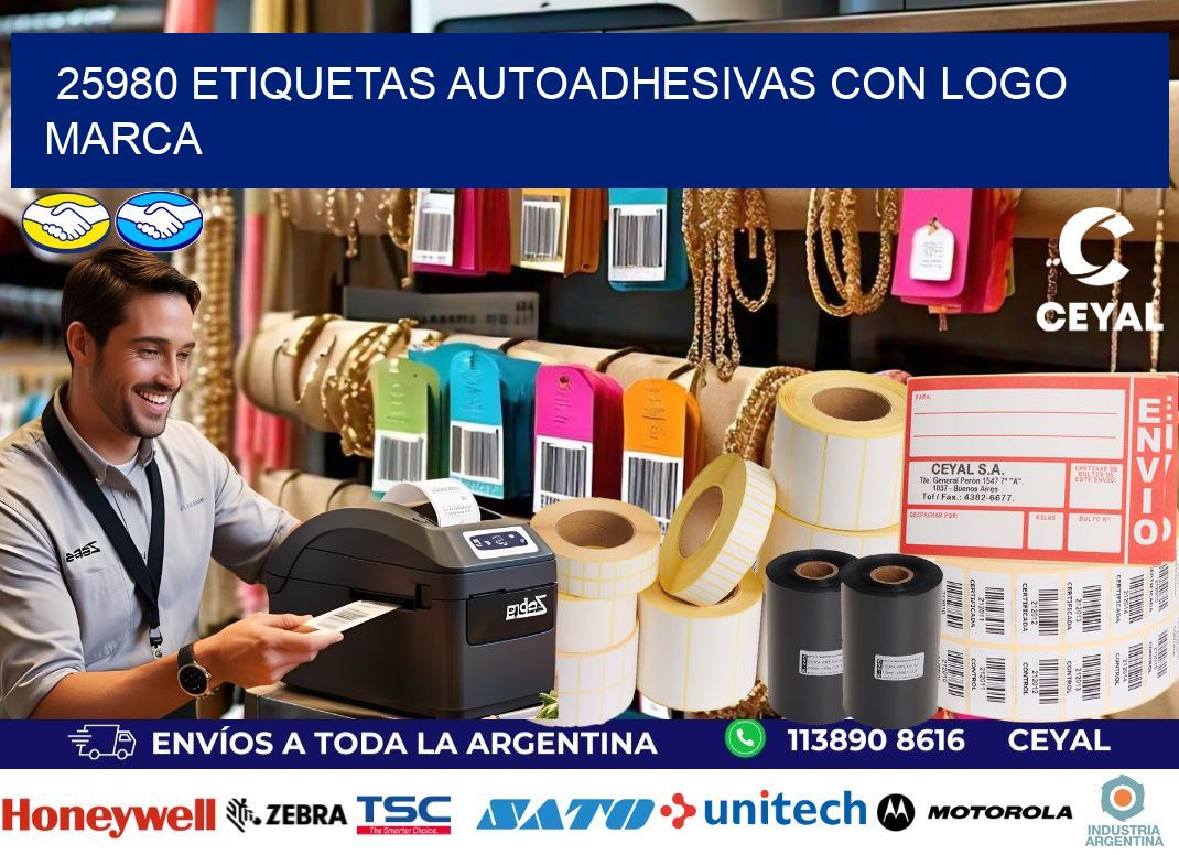 25980 etiquetas autoadhesivas con logo marca