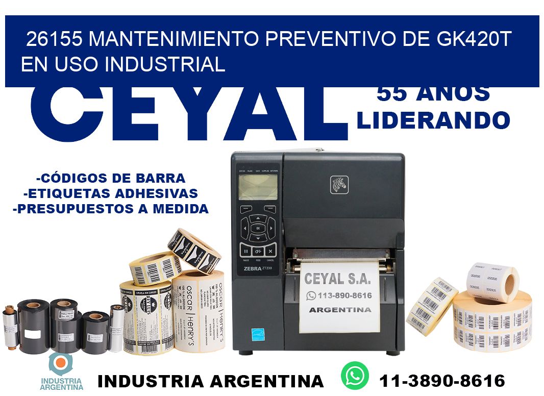 26155 mantenimiento preventivo de gk420t en uso industrial