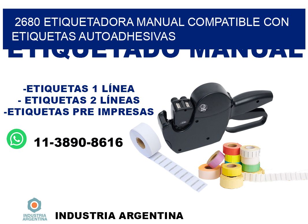 2680 etiquetadora manual compatible con etiquetas autoadhesivas