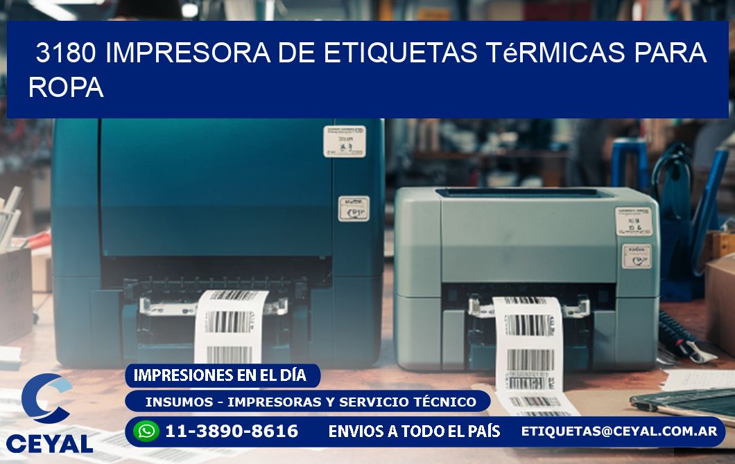 3180 impresora de etiquetas térmicas para ropa