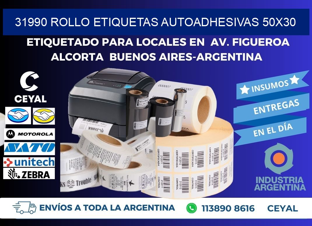 31990 Rollo Etiquetas autoadhesivas 50x30