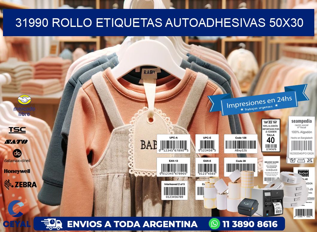 31990 Rollo Etiquetas autoadhesivas 50x30