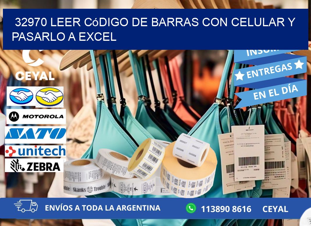 32970 Leer código de barras con celular y pasarlo a Excel