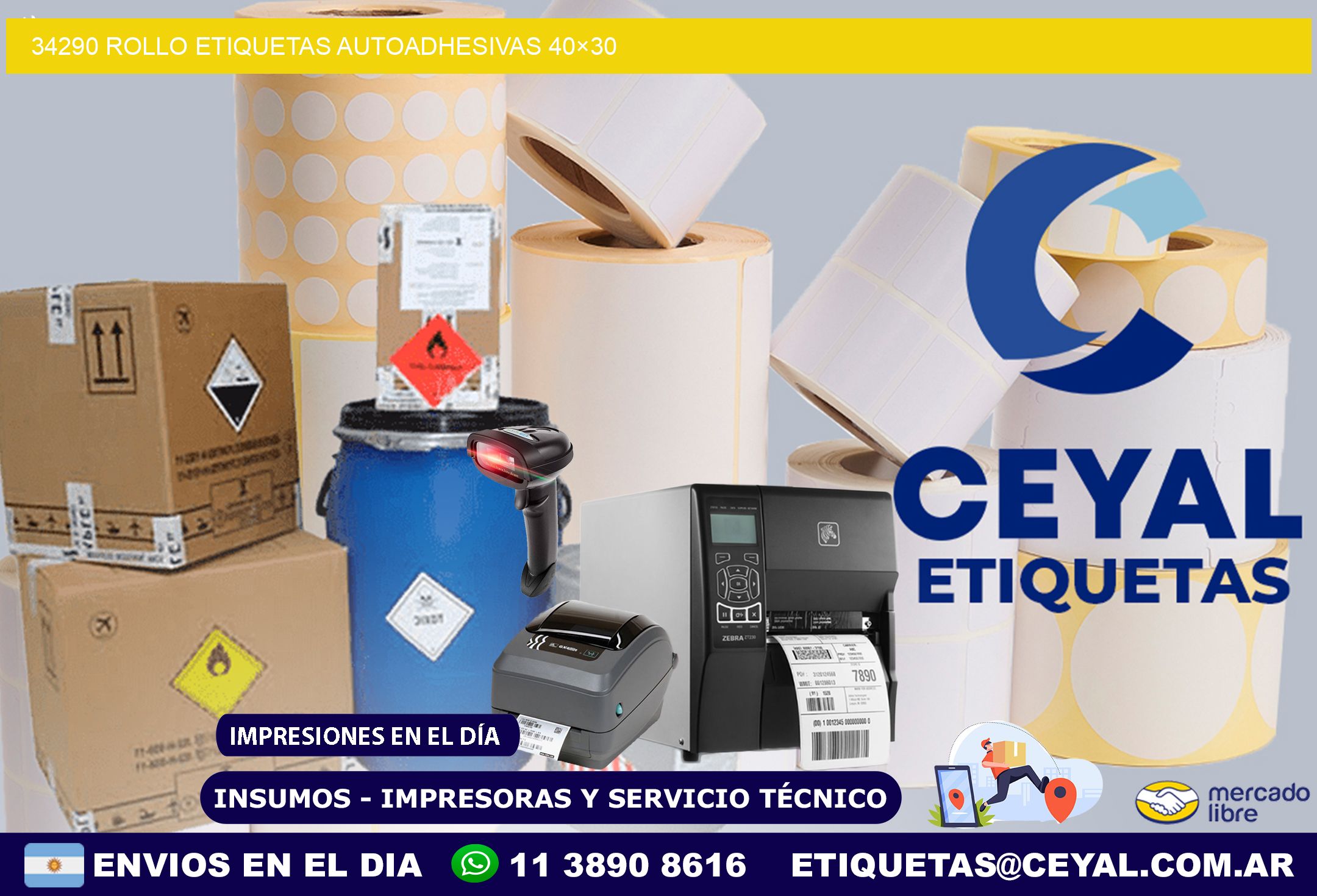 34290 Rollo Etiquetas autoadhesivas 40×30