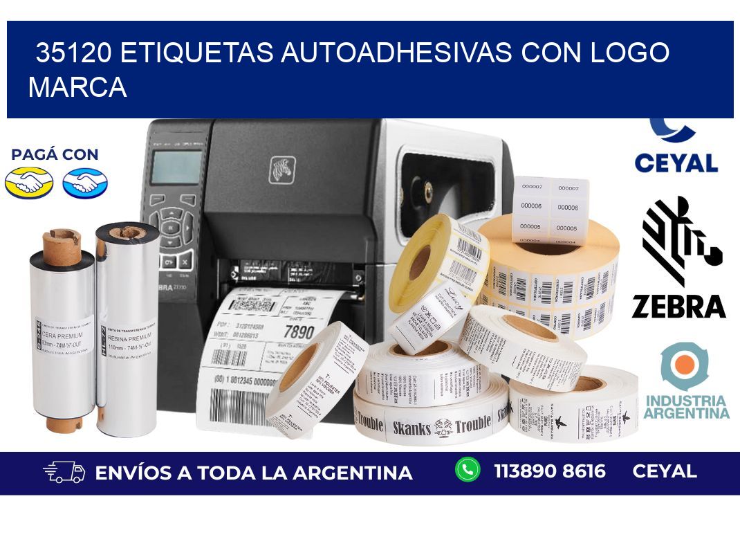 35120 etiquetas autoadhesivas con logo marca
