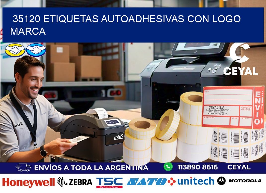 35120 etiquetas autoadhesivas con logo marca