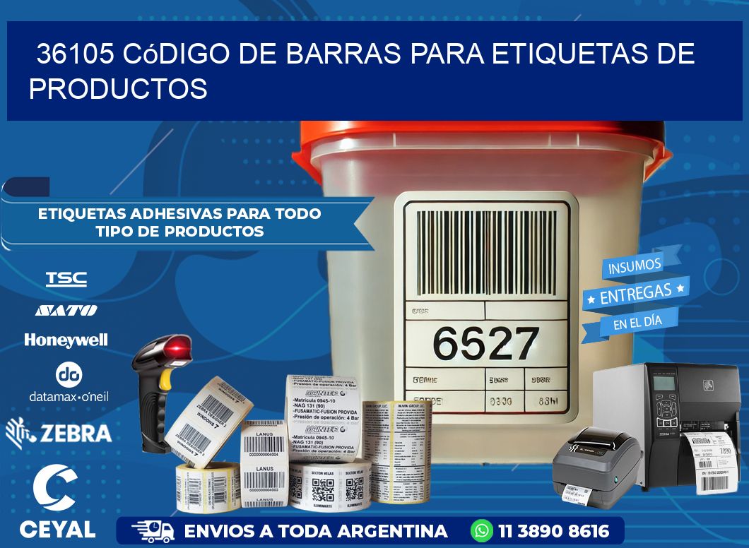 36105 código de barras para etiquetas de productos