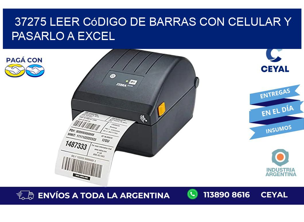 37275 Leer código de barras con celular y pasarlo a Excel
