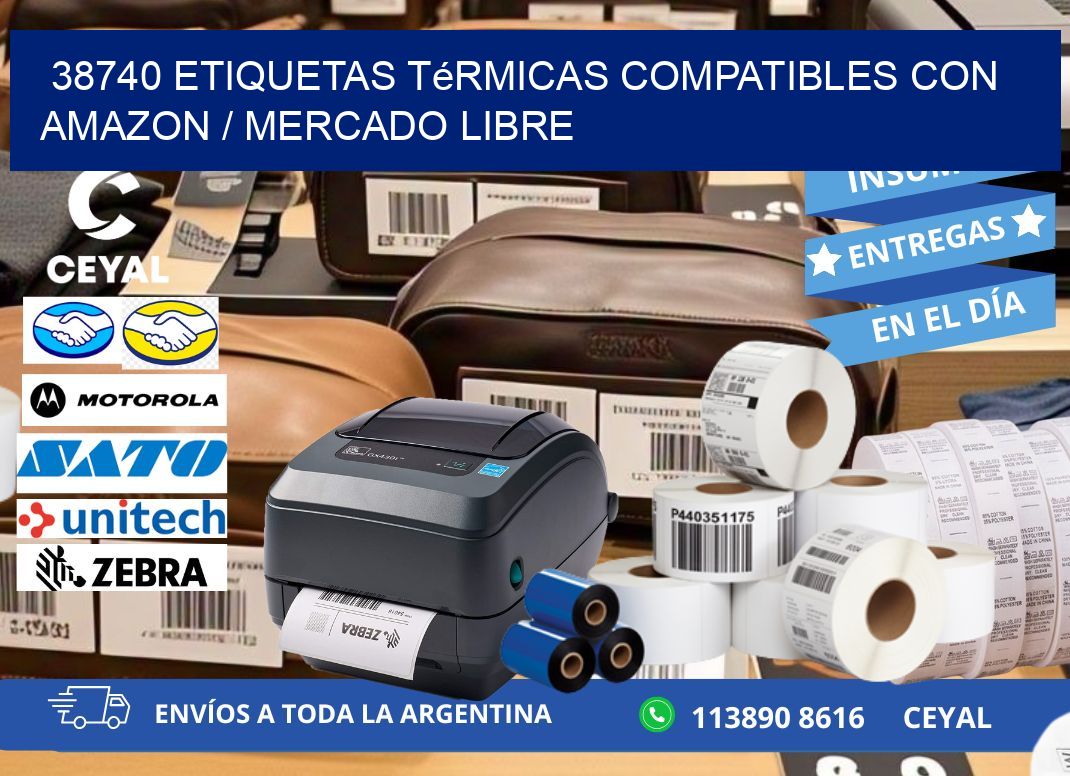 38740 etiquetas térmicas compatibles con Amazon / Mercado Libre