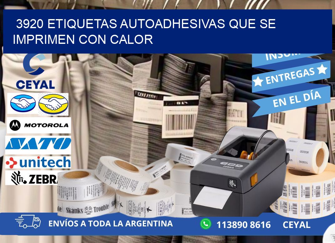 3920 etiquetas autoadhesivas que se imprimen con calor