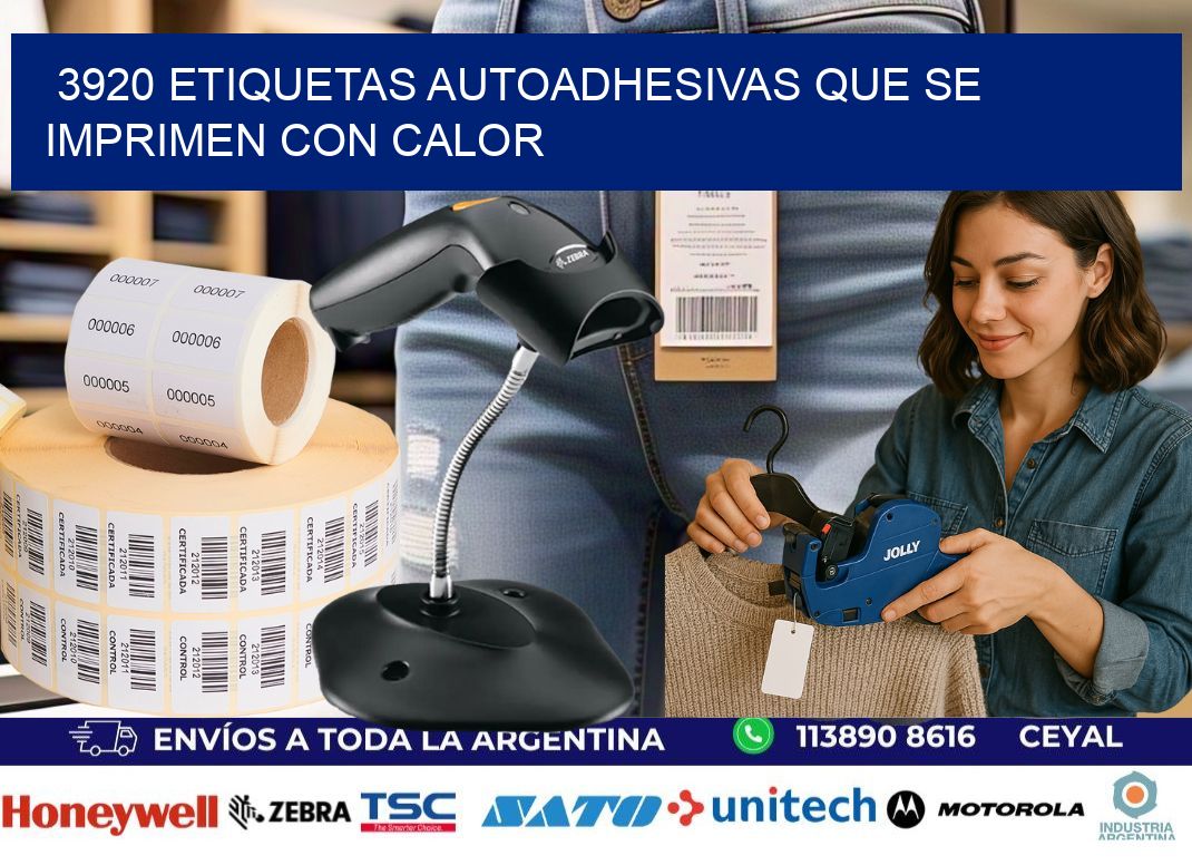 3920 etiquetas autoadhesivas que se imprimen con calor