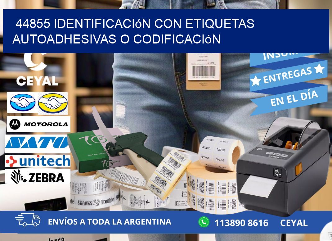 44855 identificación con etiquetas autoadhesivas o codificación