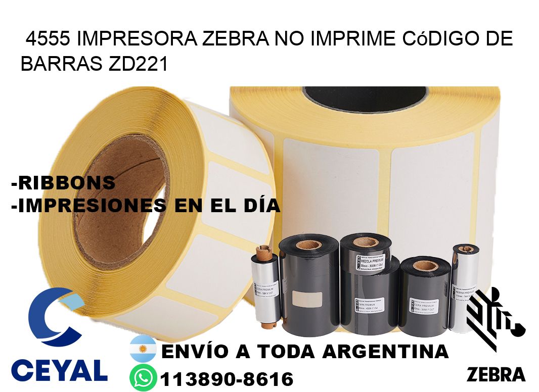 4555 impresora Zebra no imprime código de barras ZD221