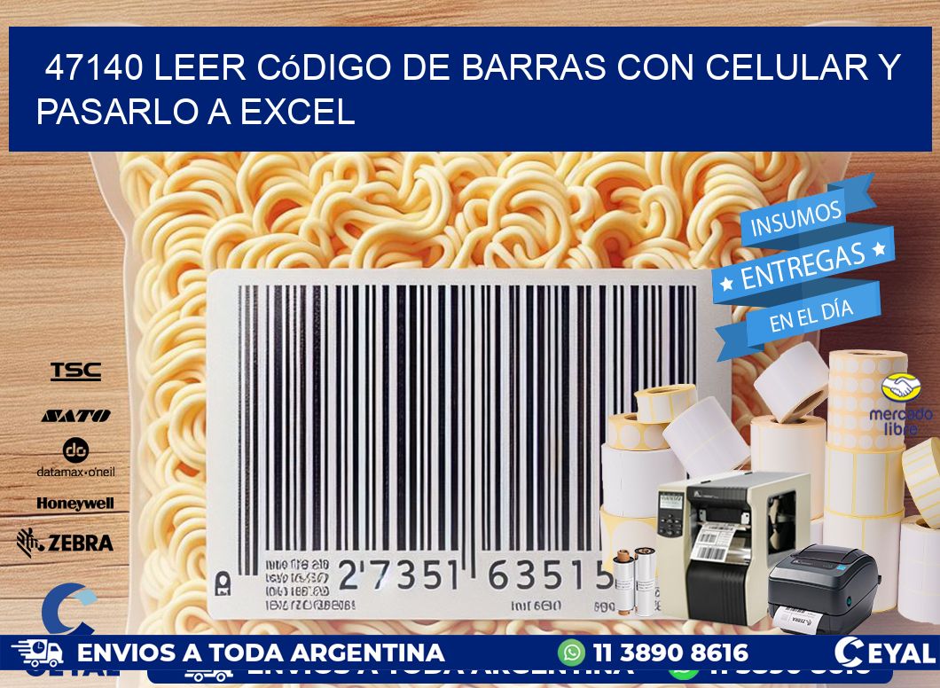 47140 Leer código de barras con celular y pasarlo a Excel