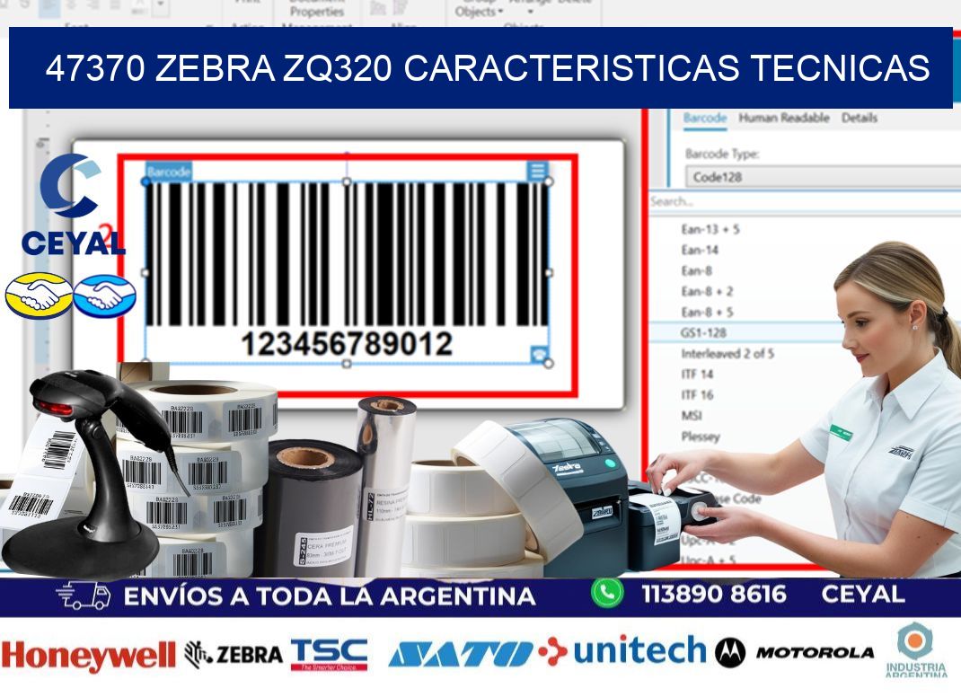 47370 zebra zq320 caracteristicas tecnicas