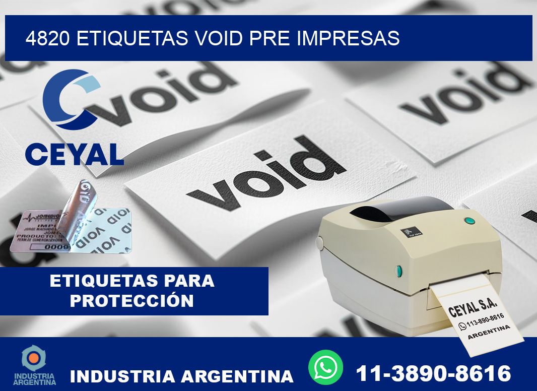 4820 etiquetas void pre impresas