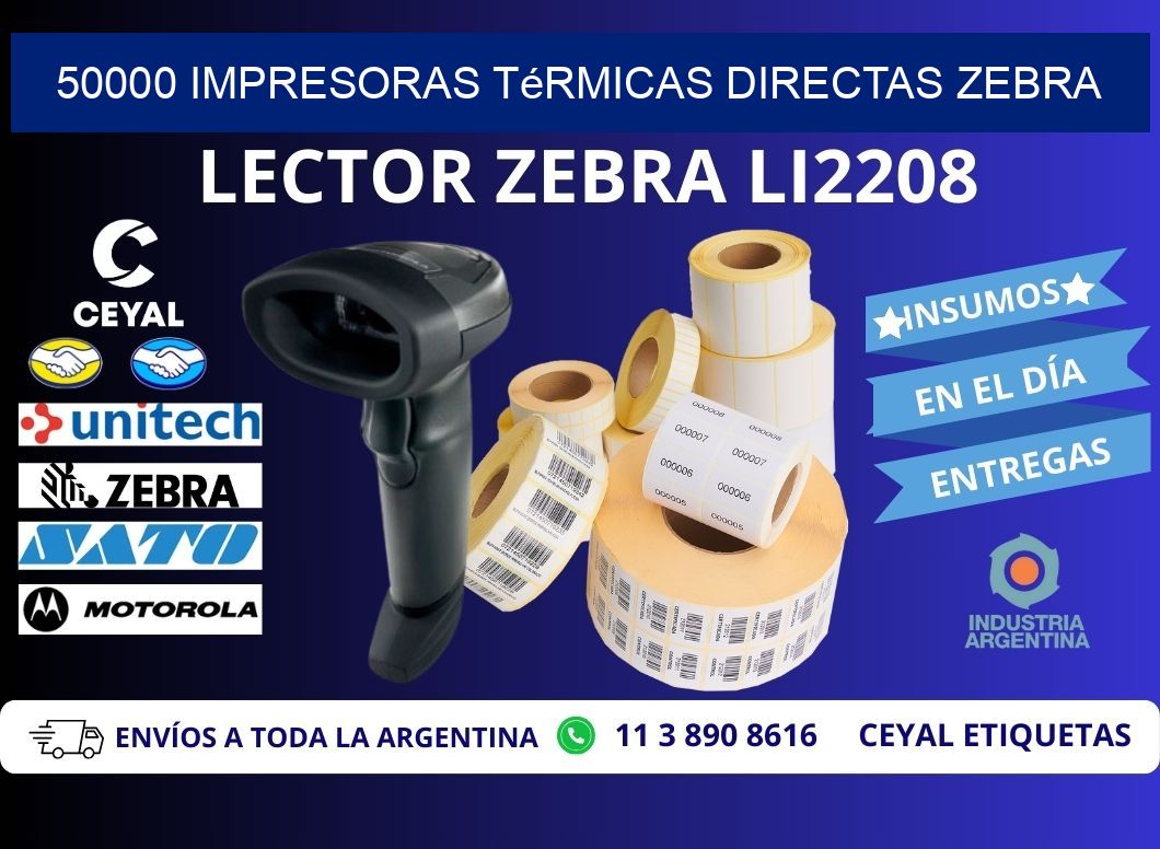 50000 impresoras térmicas directas zebra