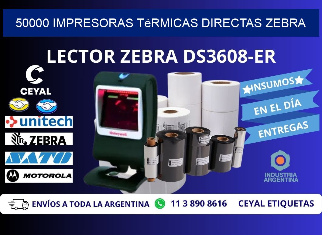 50000 impresoras térmicas directas zebra