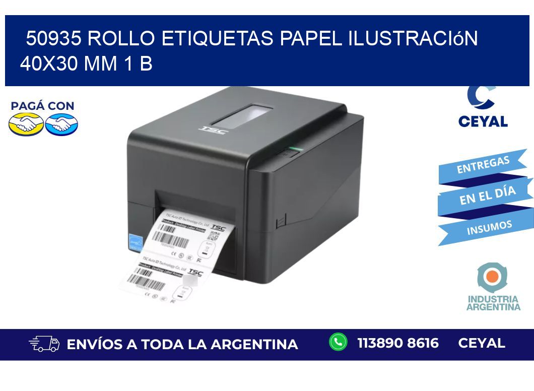 50935 Rollo Etiquetas Papel Ilustración 40x30 Mm 1 B