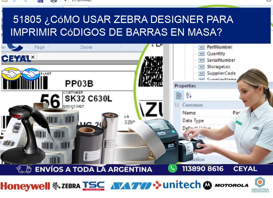 51805 ¿Cómo usar Zebra Designer para imprimir códigos de barras en masa?