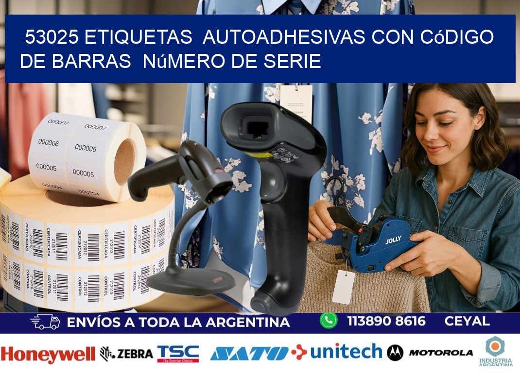 53025 etiquetas  autoadhesivas con código de barras  número de serie