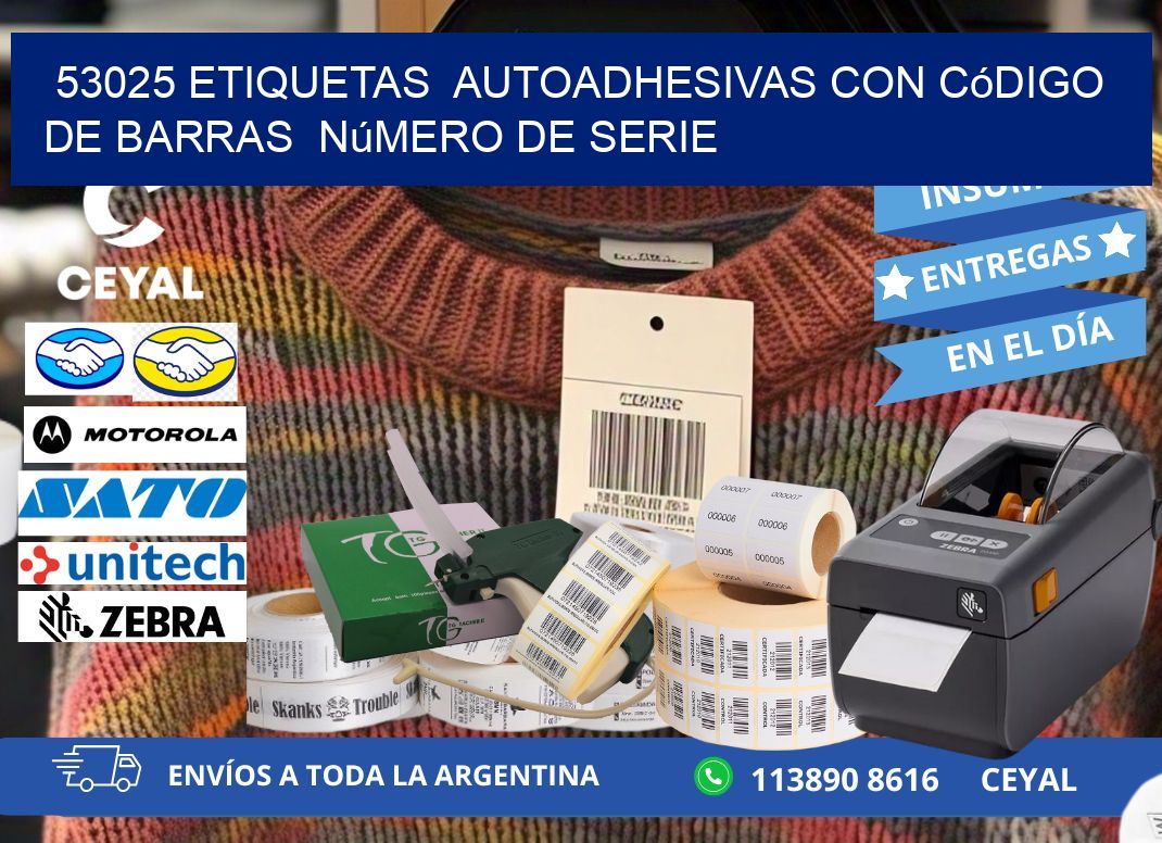 53025 etiquetas  autoadhesivas con código de barras  número de serie