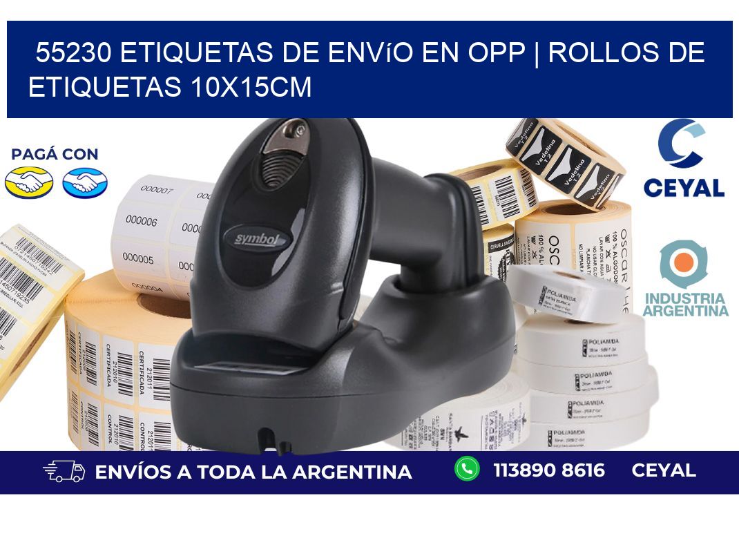 55230 Etiquetas de envío en opp | Rollos De Etiquetas 10x15CM