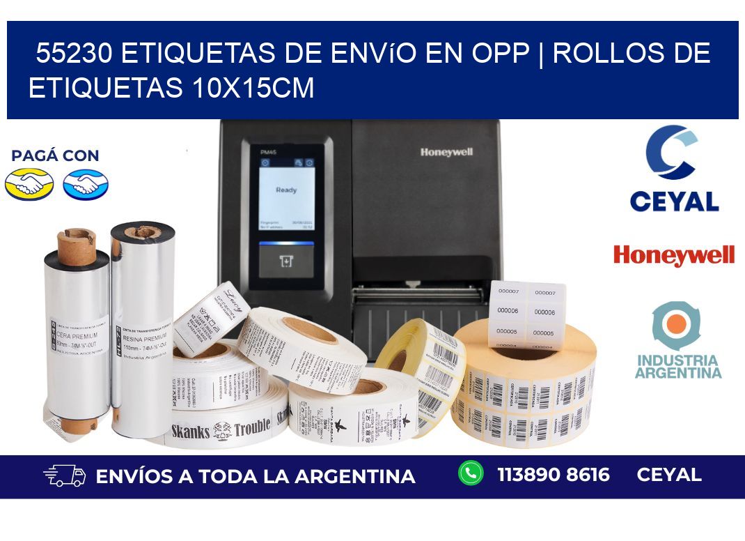 55230 Etiquetas de envío en opp | Rollos De Etiquetas 10x15CM