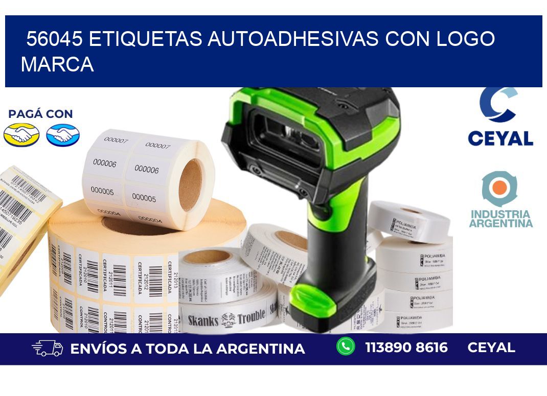 56045 etiquetas autoadhesivas con logo marca