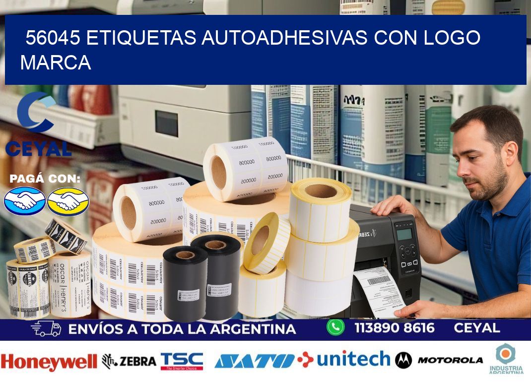 56045 etiquetas autoadhesivas con logo marca