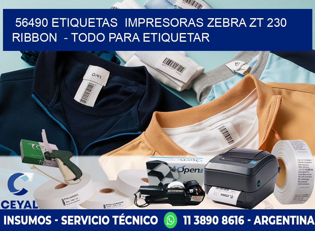 56490 etiquetas  impresoras zebra zt 230 ribbon  - Todo para Etiquetar
