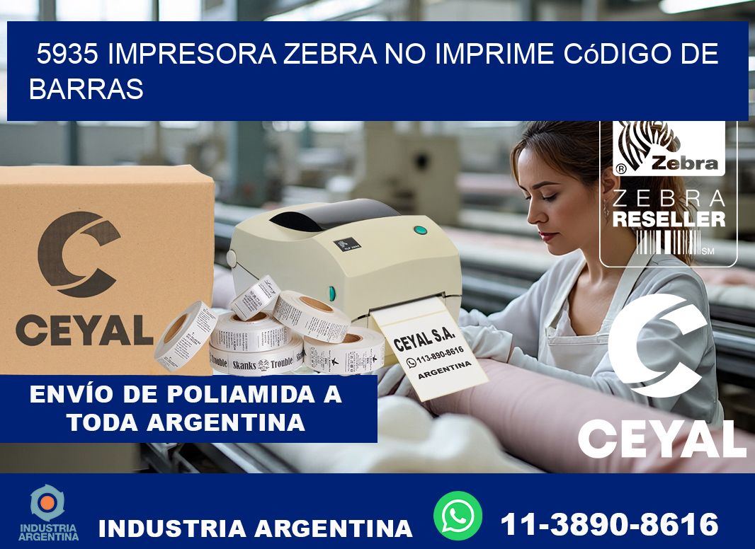 5935 impresora Zebra no imprime código de barras