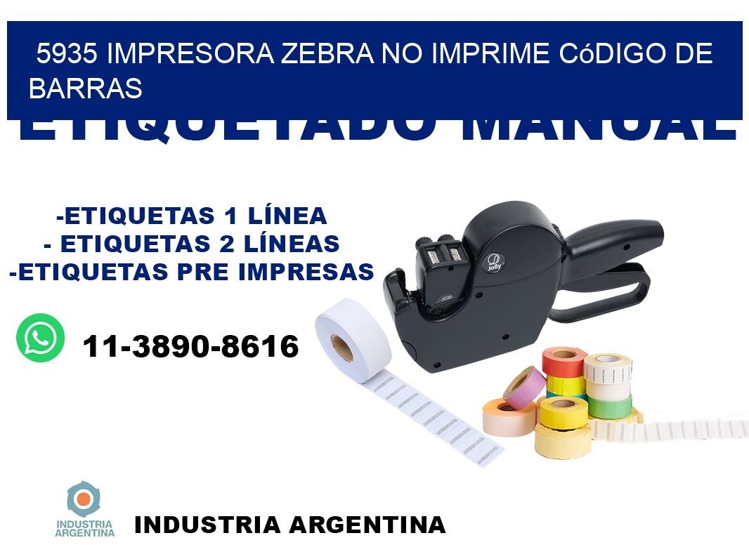 5935 impresora Zebra no imprime código de barras