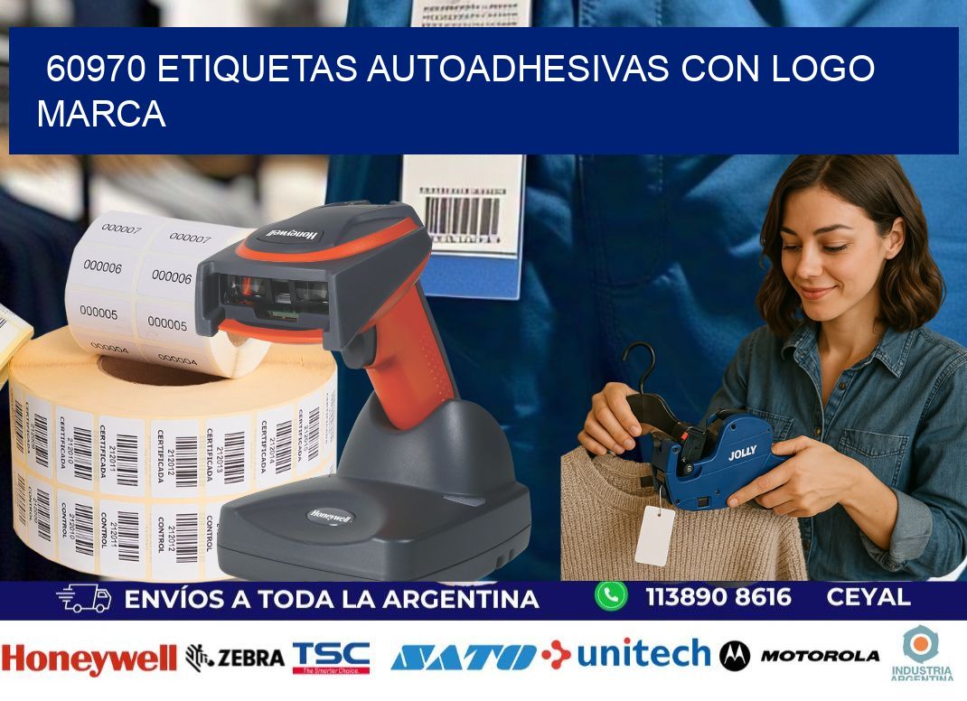 60970 etiquetas autoadhesivas con logo marca