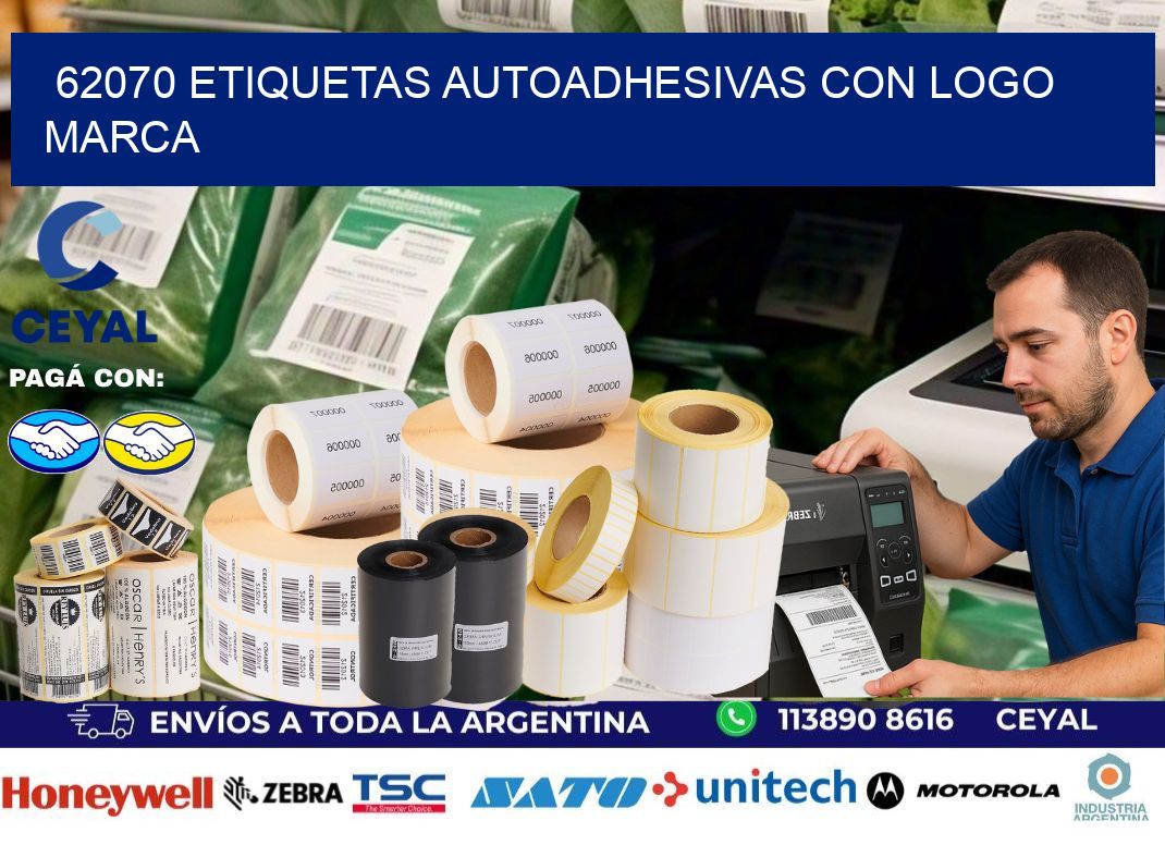 62070 etiquetas autoadhesivas con logo marca