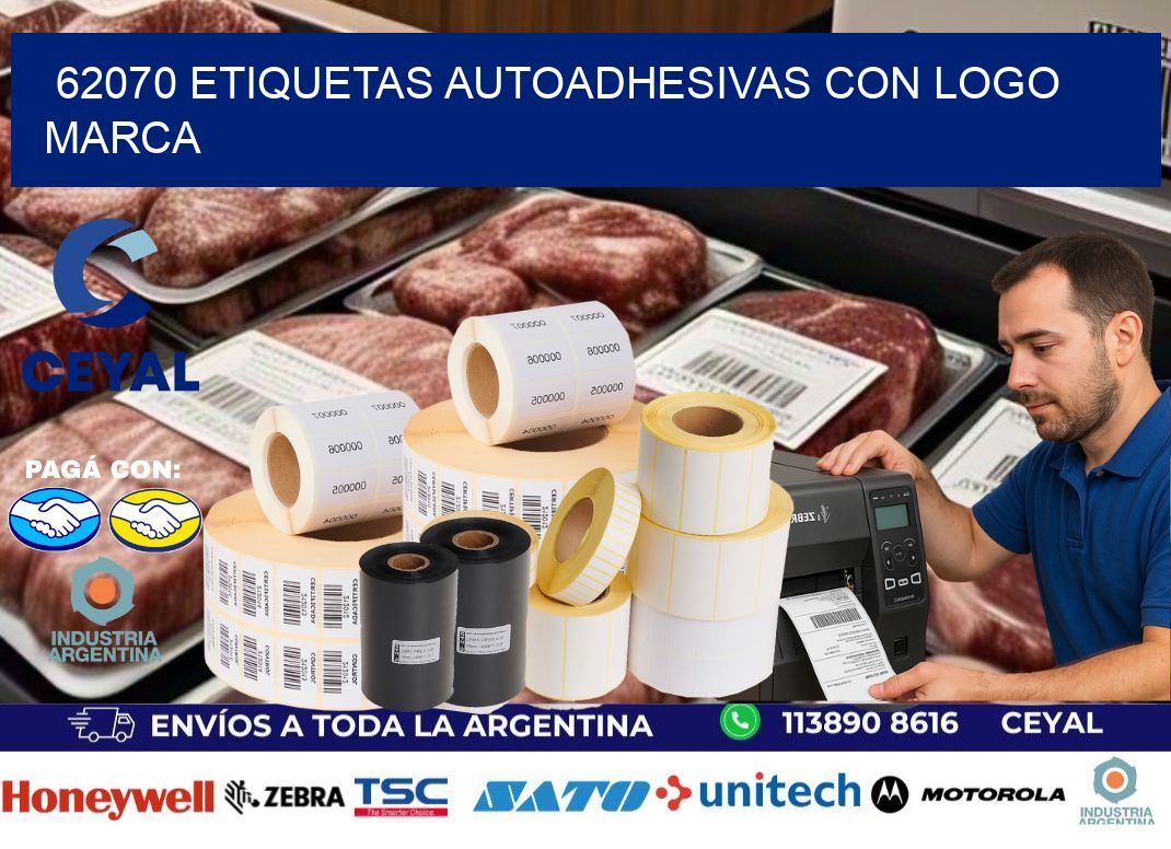 62070 etiquetas autoadhesivas con logo marca