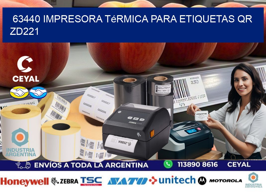 63440 impresora térmica para etiquetas QR ZD221