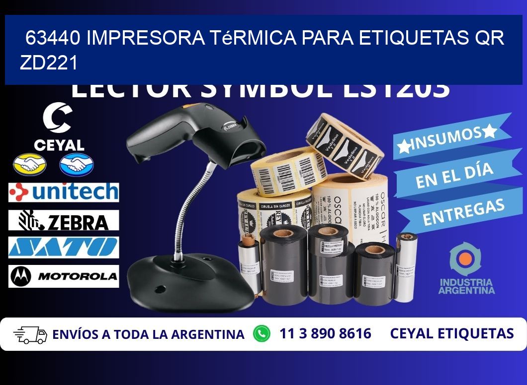 63440 impresora térmica para etiquetas QR ZD221