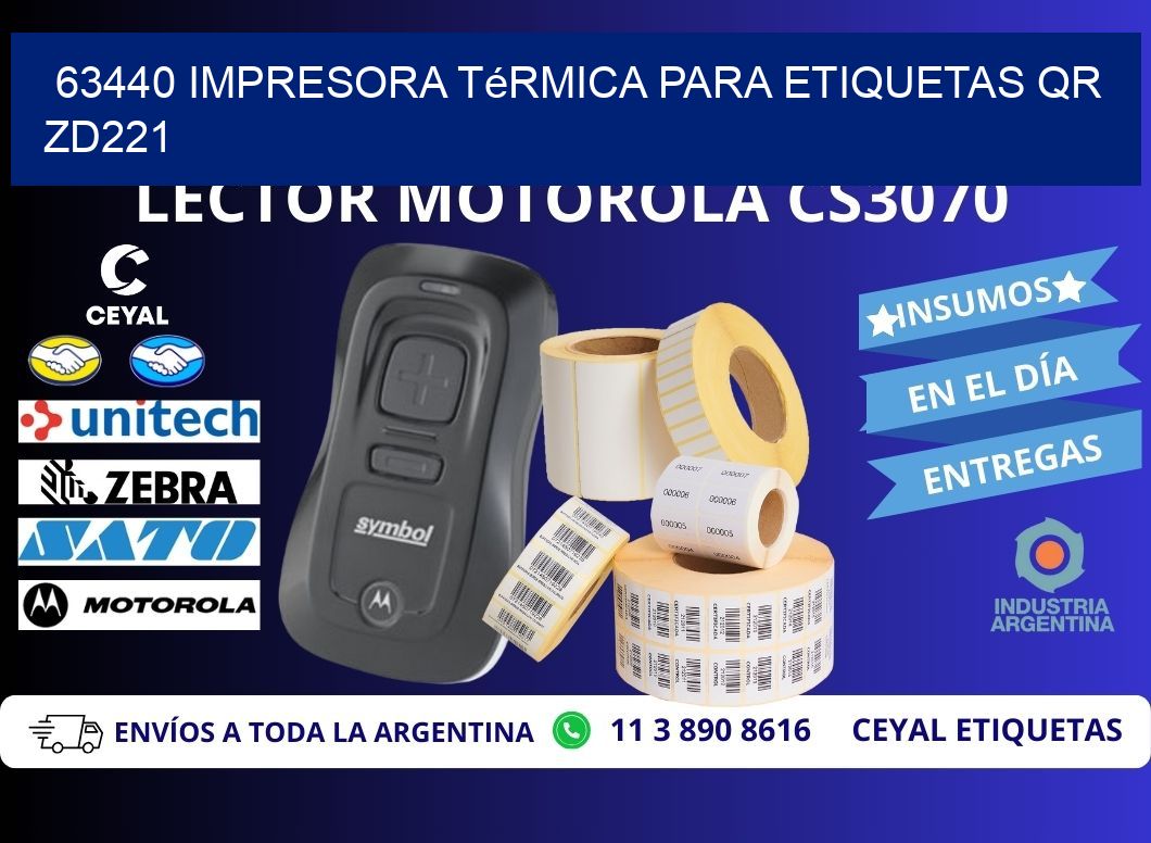 63440 impresora térmica para etiquetas QR ZD221