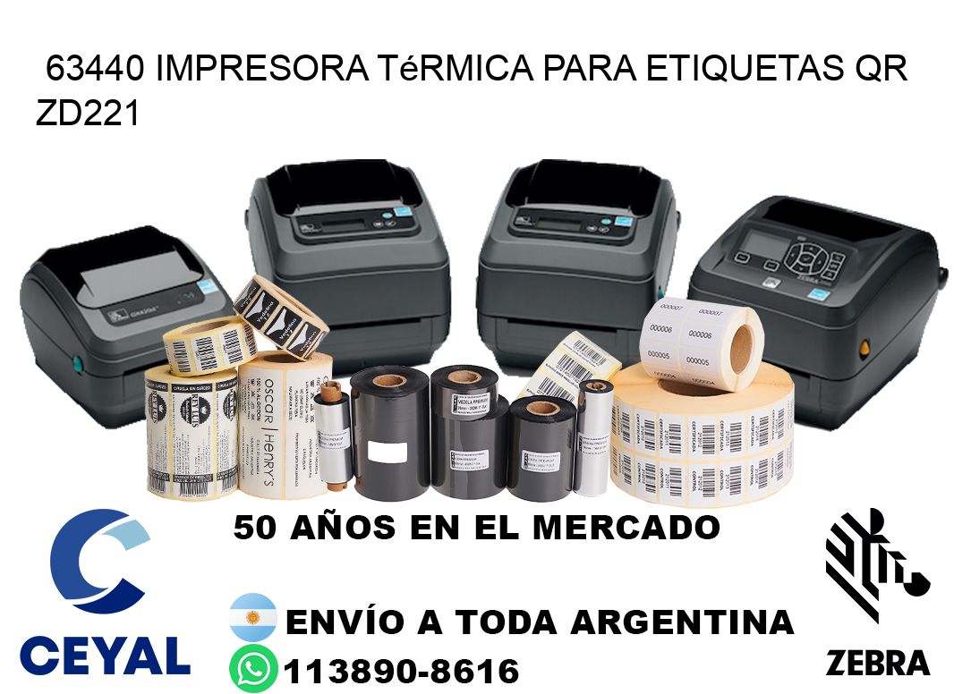 63440 impresora térmica para etiquetas QR ZD221