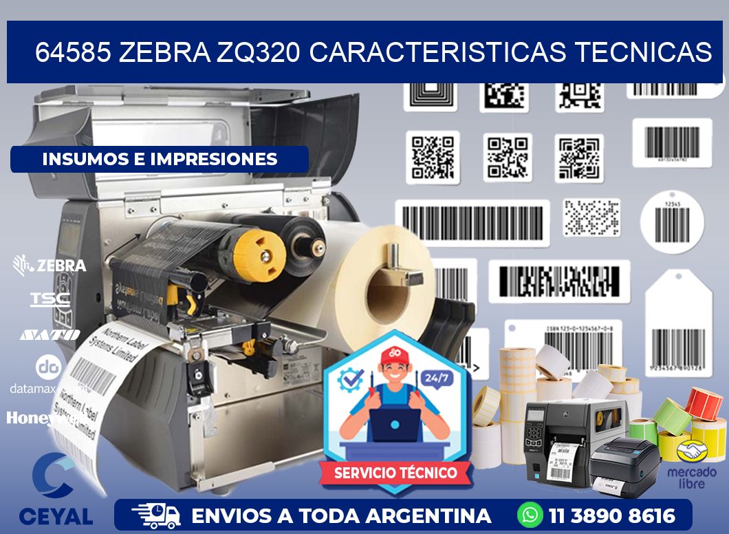 64585 zebra zq320 caracteristicas tecnicas