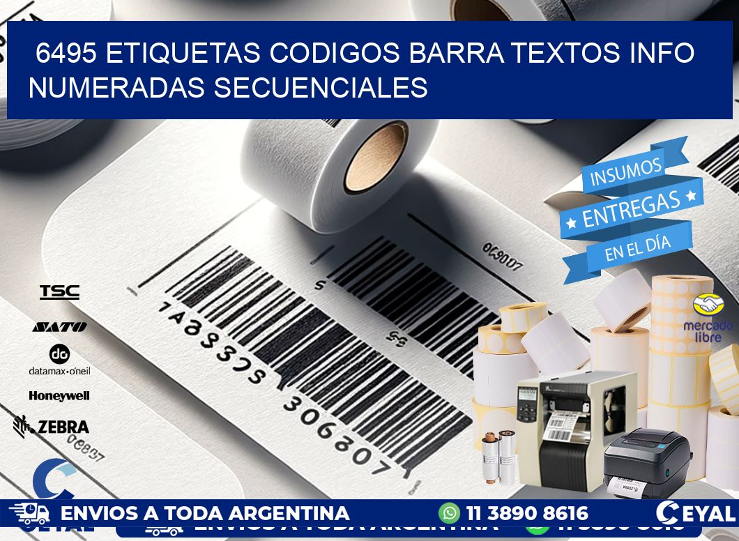 6495 Etiquetas Codigos Barra Textos Info Numeradas Secuenciales