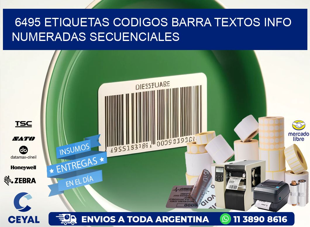 6495 Etiquetas Codigos Barra Textos Info Numeradas Secuenciales