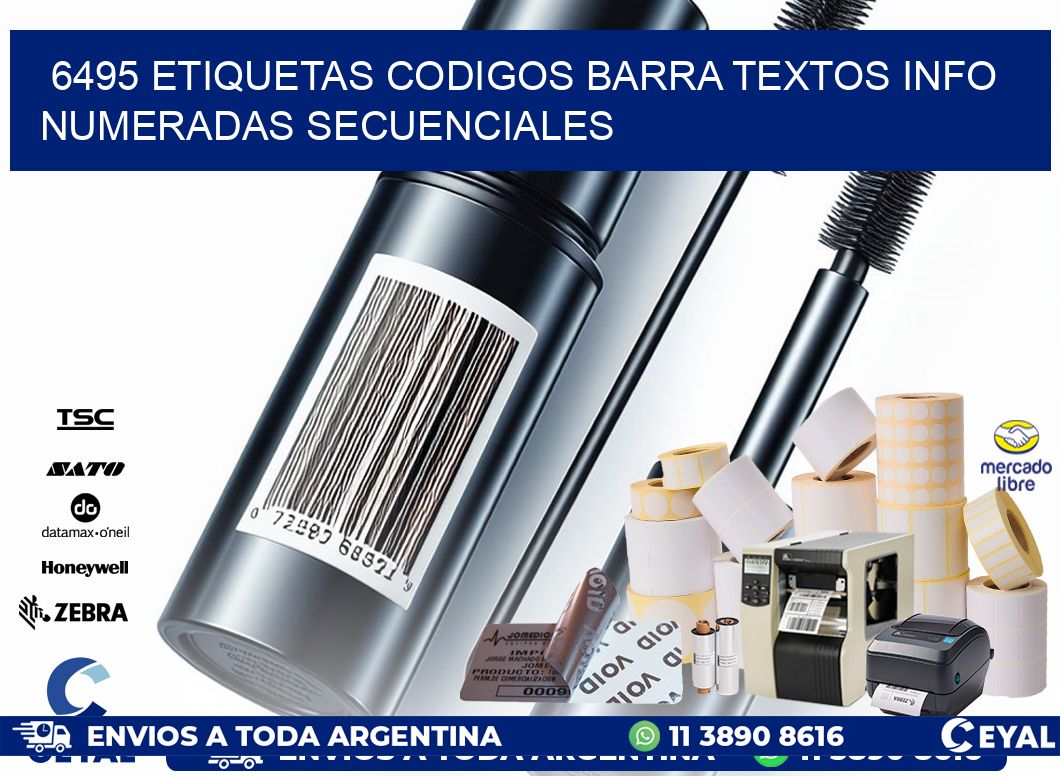 6495 Etiquetas Codigos Barra Textos Info Numeradas Secuenciales