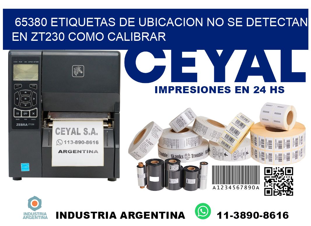 65380 etiquetas de ubicacion no se detectan en zt230 como calibrar