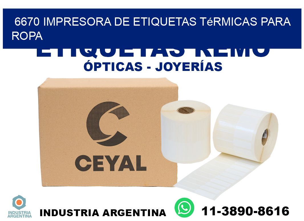 6670 impresora de etiquetas térmicas para ropa