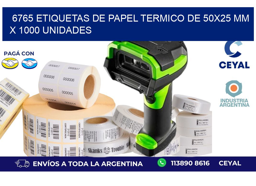 6765 Etiquetas De Papel Termico De 50x25 Mm X 1000 Unidades